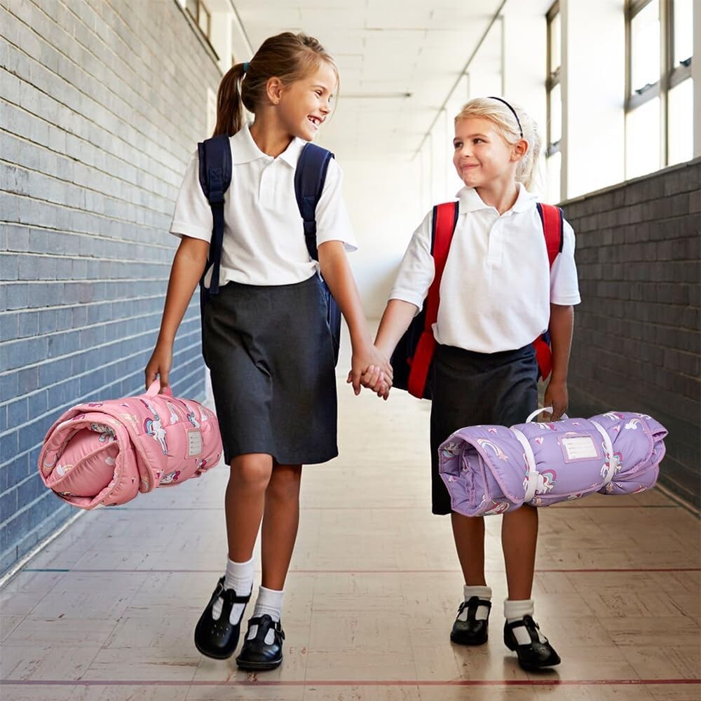 All-in-One Unicorn Sleeping Bag for Kids – Large Nap Mat with Pillow and Blanket