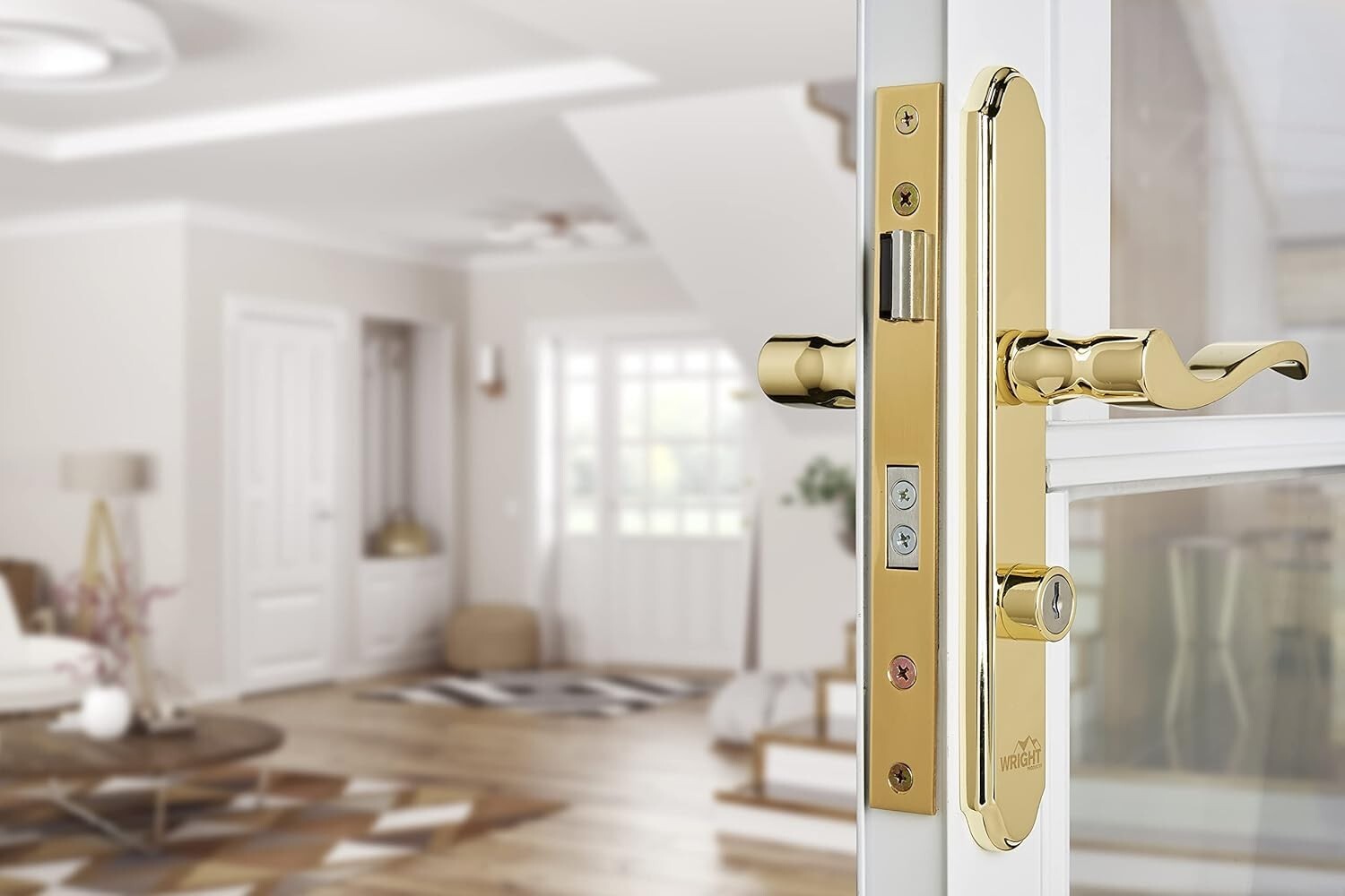 Durable Mortise Keyed Lever Latch & Deadbolt in Polished Brass Finish