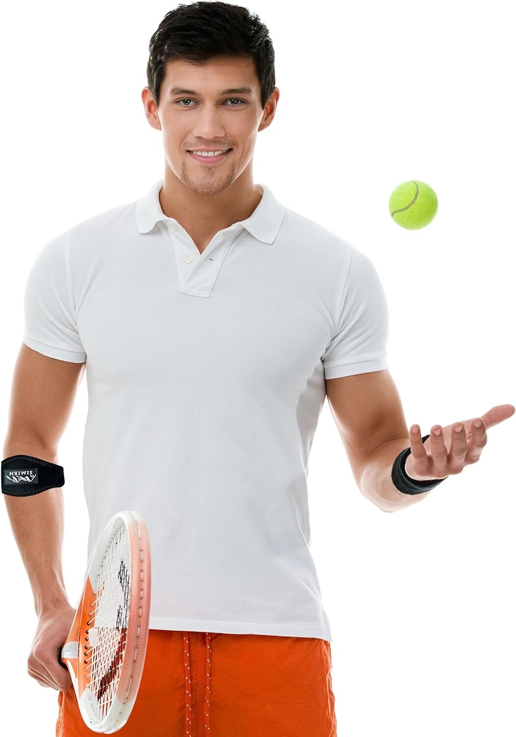 2-Count Tennis Elbow Brace with Compression Pad & Wrist Sweatband - Pain Relief