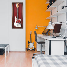 Load image into Gallery viewer, Stunning Wall-Mount Electric Guitar Display with Red Felt &amp; Mahogany Finish
