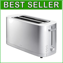 Load image into Gallery viewer, Premium 2-Slice Long Slot Toaster with Defrost and Reheat Functions in Silver