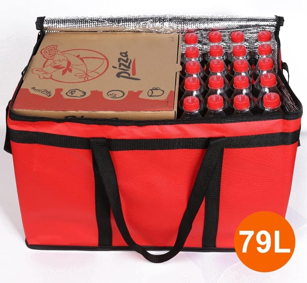 Eco-Friendly Insulated Grocery Shopping Bags 4-Pack - Red, Stylish & Practical