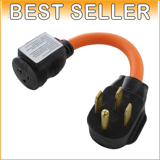 Efficient 4-Prong Male Plug to 20 Amp Household Female Connector with Breaker