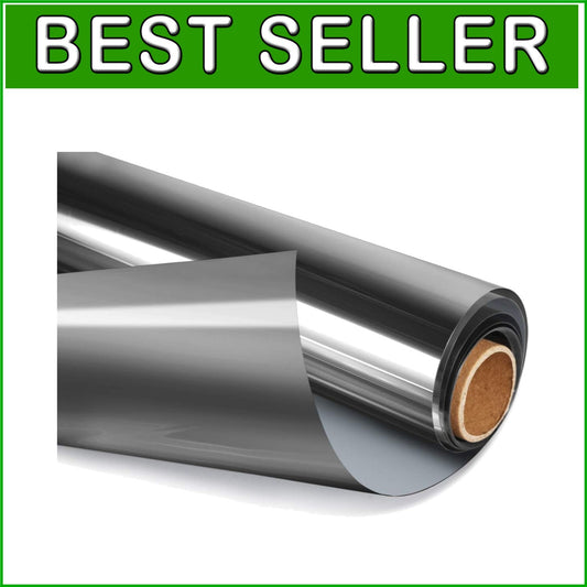 Black-Silver One Way Window Tint - UV Blocking & Easy Install, 35.4" x 16.4'