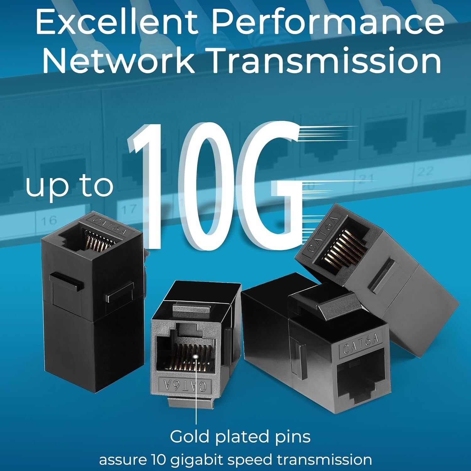 24 Port Cat6A Patch Panel with Inline Keystone - 10G High-Speed Network Solution