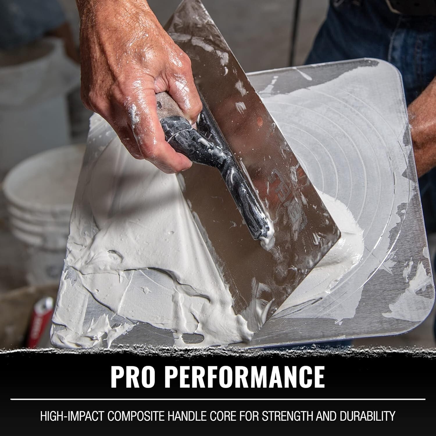 Heavy-Duty 12" Drywall Trowel: High-Impact Handle & Strong Stainless Steel Blade