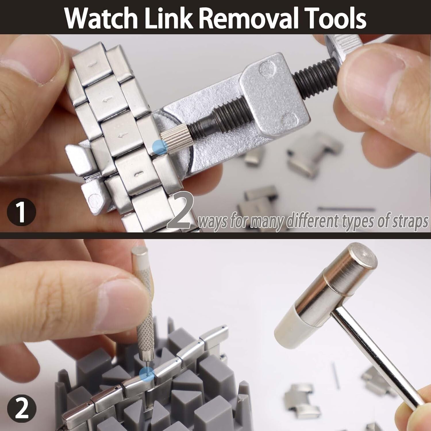 All-in-One Watch Repair Kit with Adjustable Case Opener & Link Removal Tools