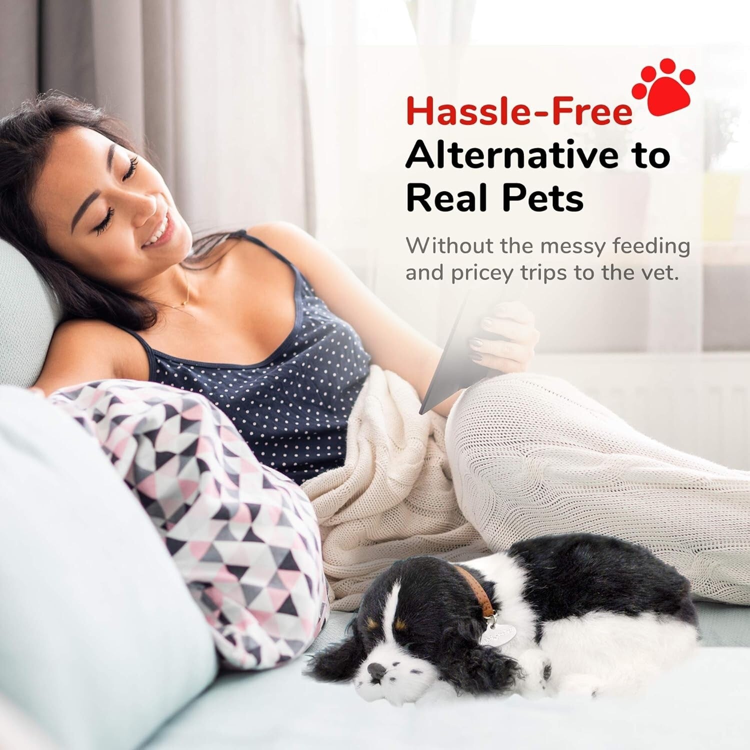 Breathing Interactive Cocker Spaniel Stuffed Toy - Kid-Friendly & Allergens-Free