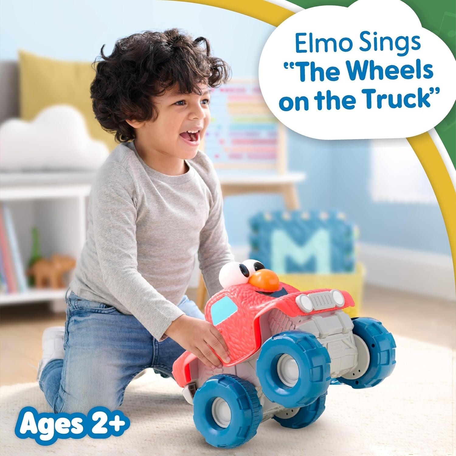Cute Elmo Monster Truck Toy for Active Play - Pops Wheelies, Sounds, and Phrases