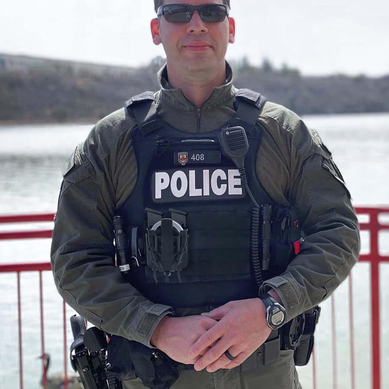 Flexible Shoulder Holster for Glock Magazines and Handcuffs - Easy Access Design