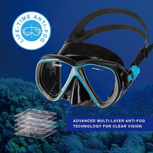 Load image into Gallery viewer, Lightweight Snorkeling Set with Adjustable Fins and Anti-Fog Mask for Adults