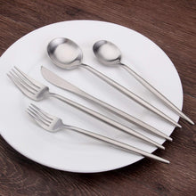 Load image into Gallery viewer, High Quality, 20-Piece Matte Silver Cutlery Set - Perfect for Celebrations
