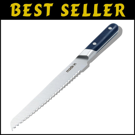 Ergonomic 9-Inch Bread Knife with Serrated Edge - Crafted for Precision Slicing