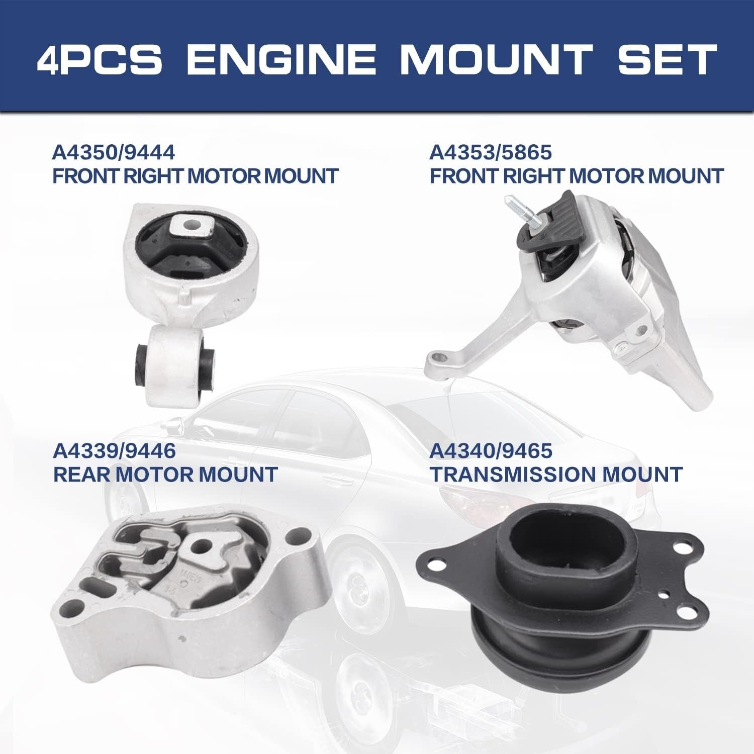 High-Quality Engine and Transmission Mounts for 2007-2017 Altima 2.5L - Set of 4