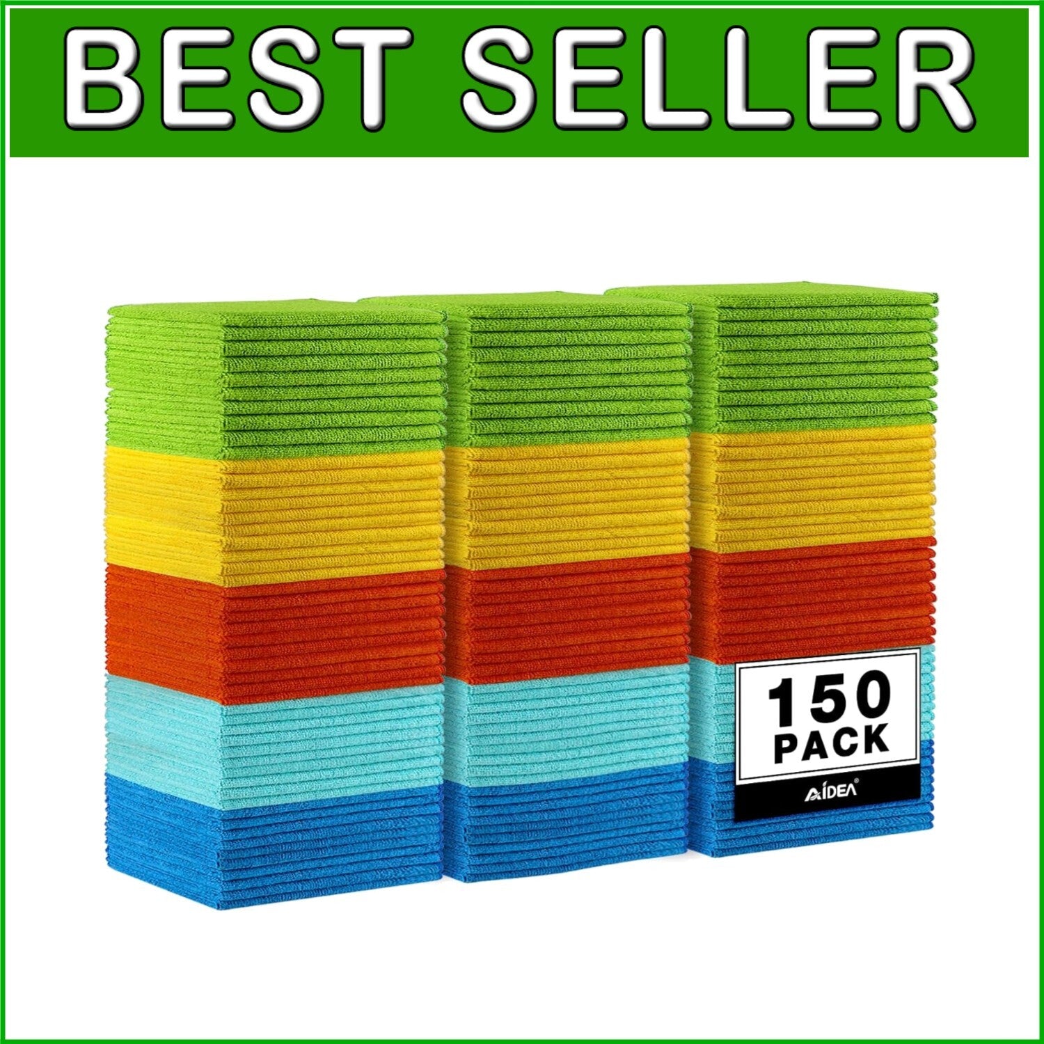 Durable Microfiber Cleaning Rags - 150PK Absorbent Towels for All Surfaces