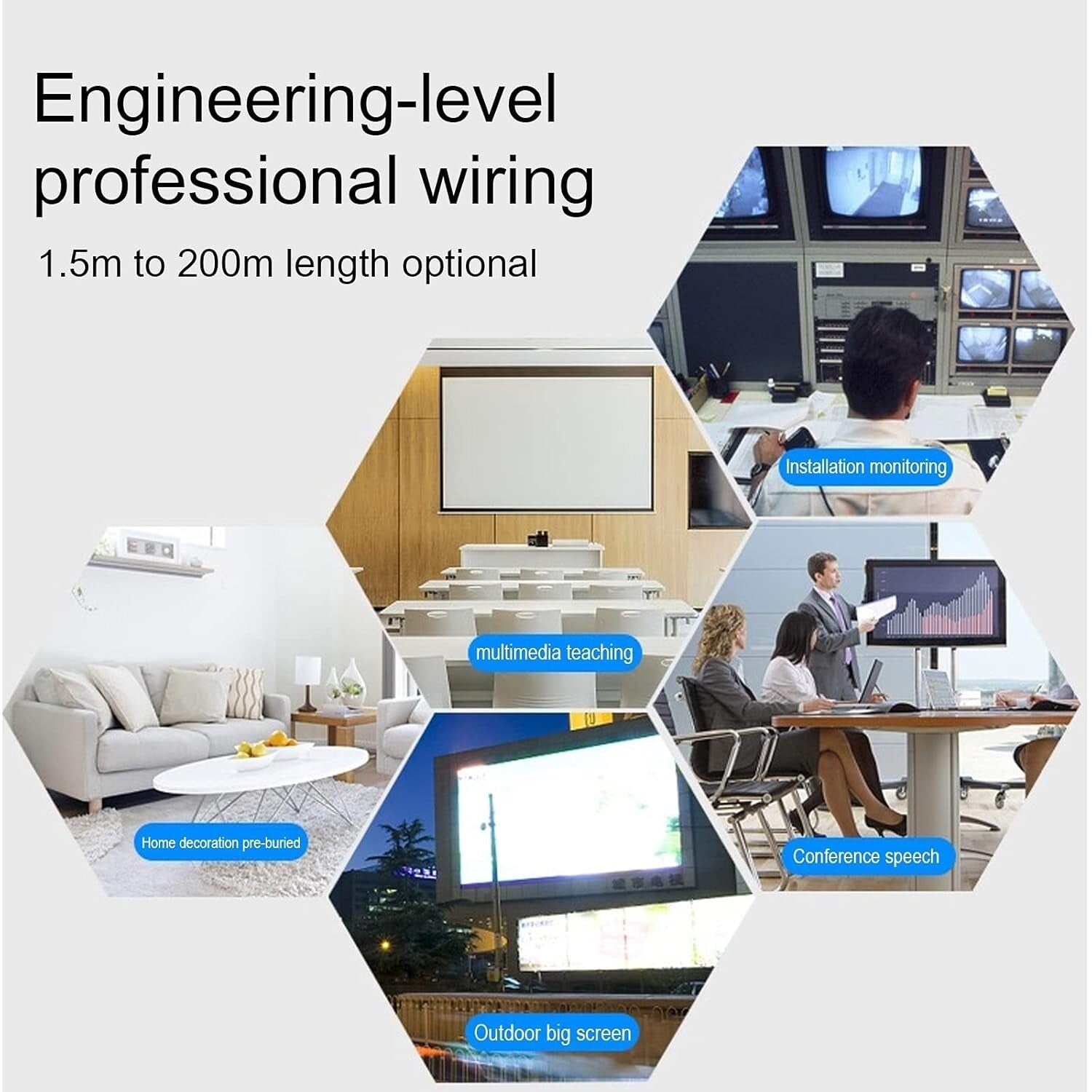 Durable 100 ft HDMI Cable with No Signal Amplifier Needed - Big OD 9.0mm