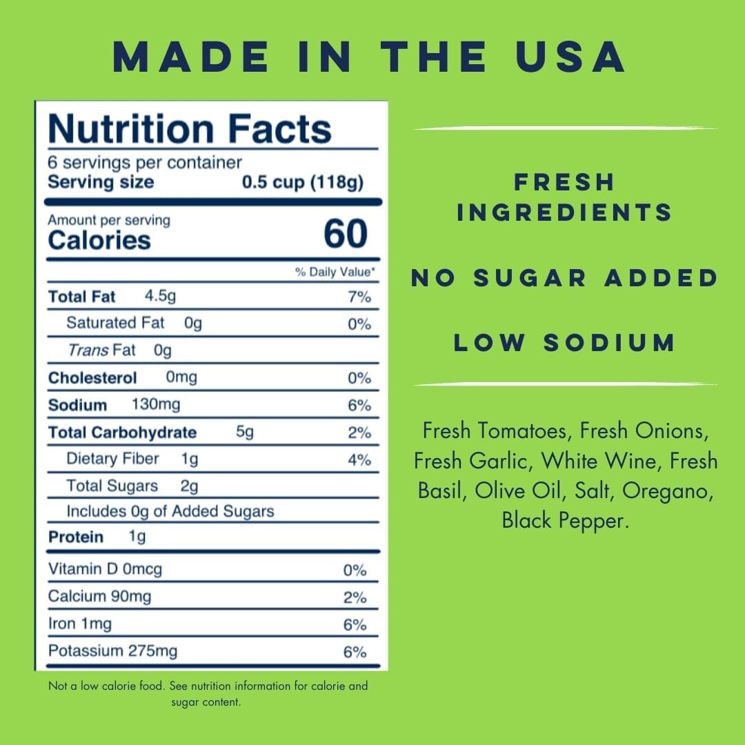 Gourmet Vegan Tomato Basil Pasta Sauce - 12 Count - Low Sodium & Low Glycemic
