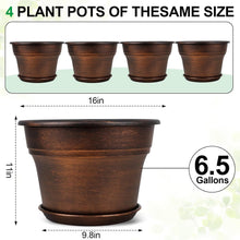 Load image into Gallery viewer, Classic Copper 16 Inch Planter Set - Drainage Holes for Healthier Houseplants