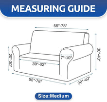 Load image into Gallery viewer, Wrinkle-Resistant Stretch Sofa Slipcover - Beige for Kids and Pet-Friendly Homes