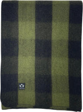 Load image into Gallery viewer, Large Green Buffalo Plaid Wool Blanket - Warm and Washable for All Seasons