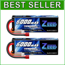 Load image into Gallery viewer, High Performance 2S Lipo Battery 6000mAh/80C for RC Helicopters and Boats
