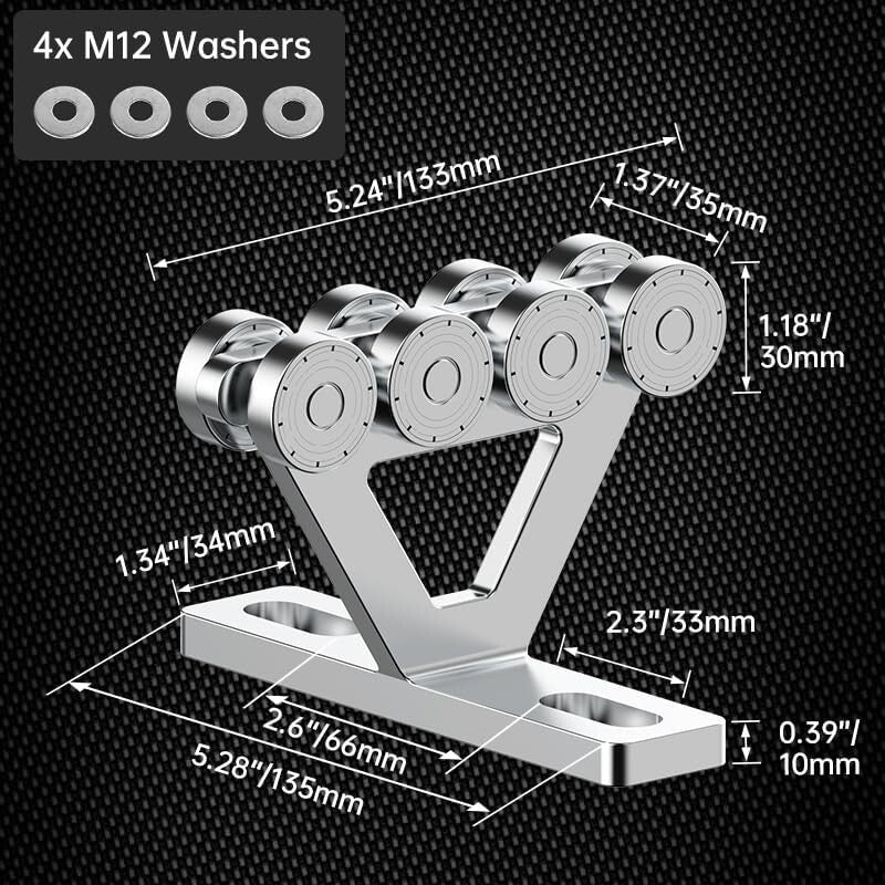 Heavy Duty 8 Wheel Roller Trolley - Easy Install for Electric Hoist Applications