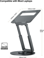 Load image into Gallery viewer, Height Adjustable Sit-to-Stand Laptop Riser with 360° Rotation – For All Laptops