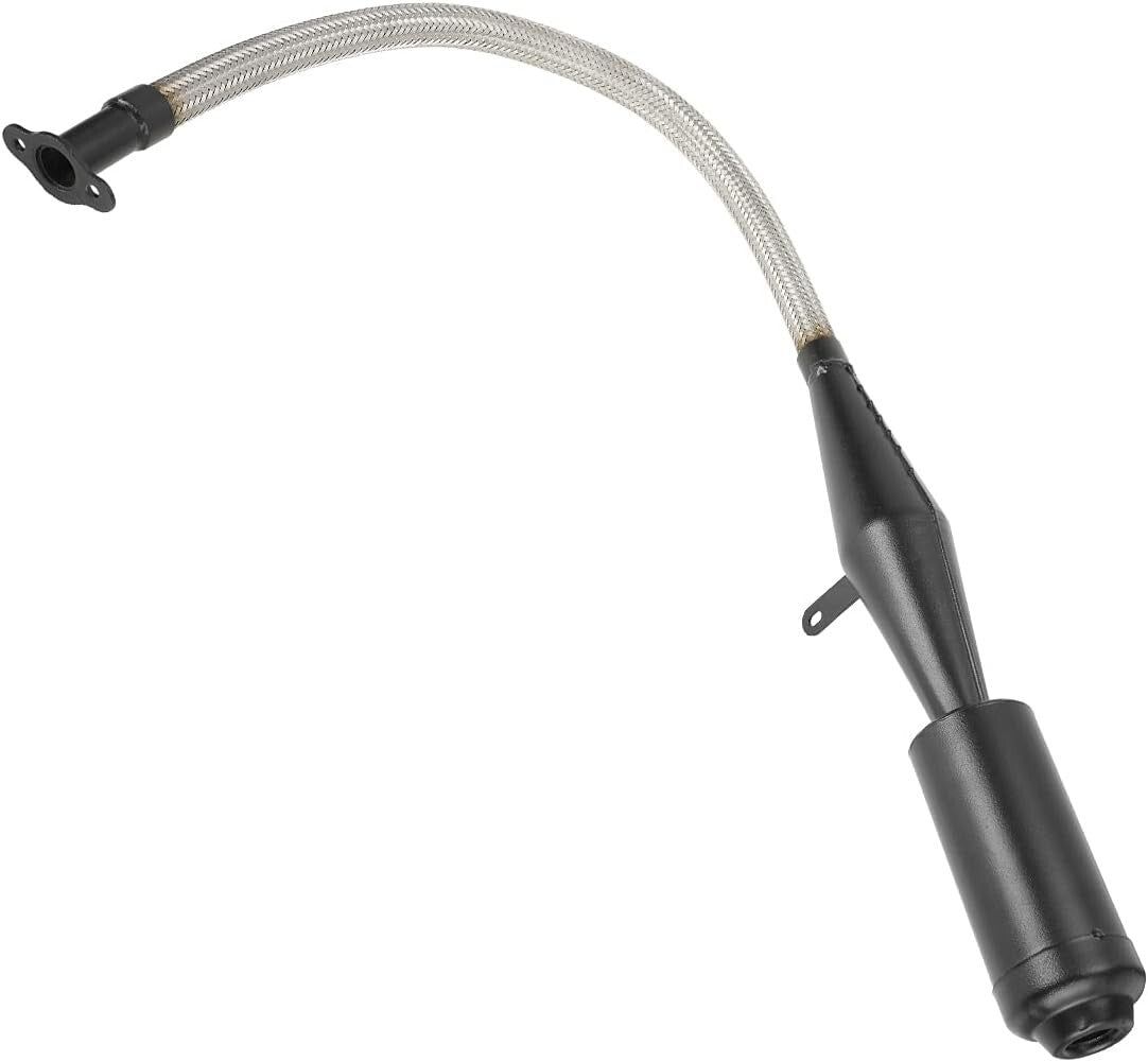 Premium Flexible Exhaust Muffler with Gasket for 2 Stroke 49cc to 100cc Bikes