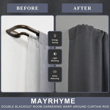 Load image into Gallery viewer, Sturdy Room Darkening Curtain Rods 72-144 Inches - Elegant Design in Dark Bronze