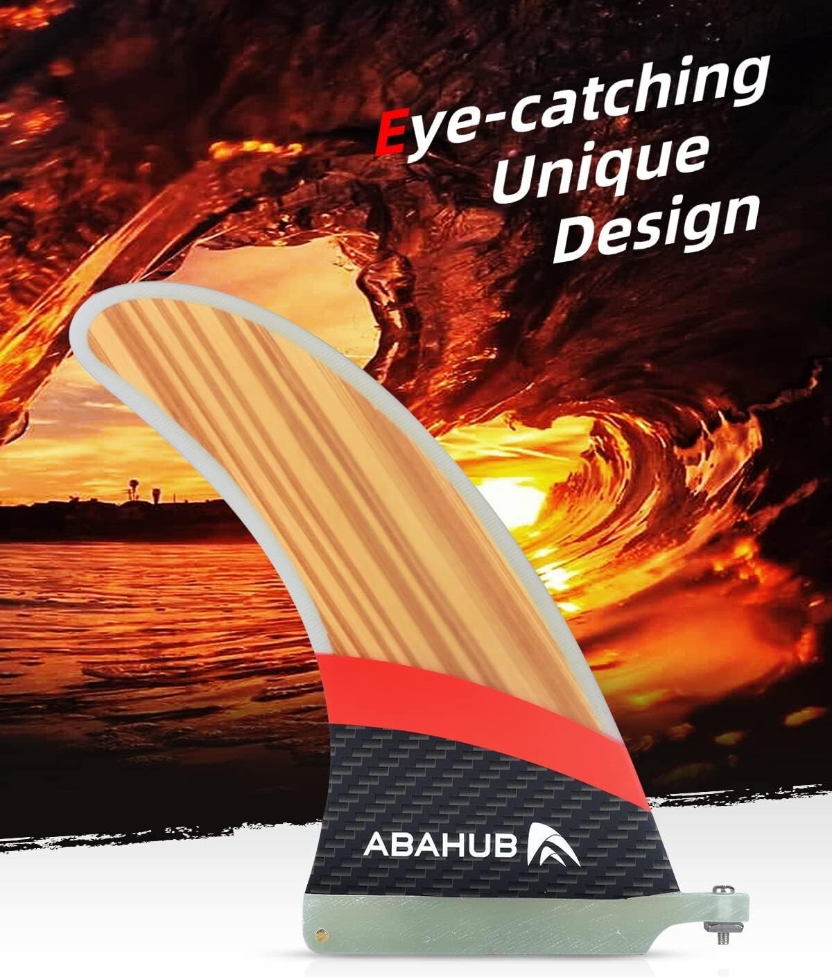 All-Conditions 9'' Fiberglass SUP Fin - Tool-Free Installation & Carry Cover