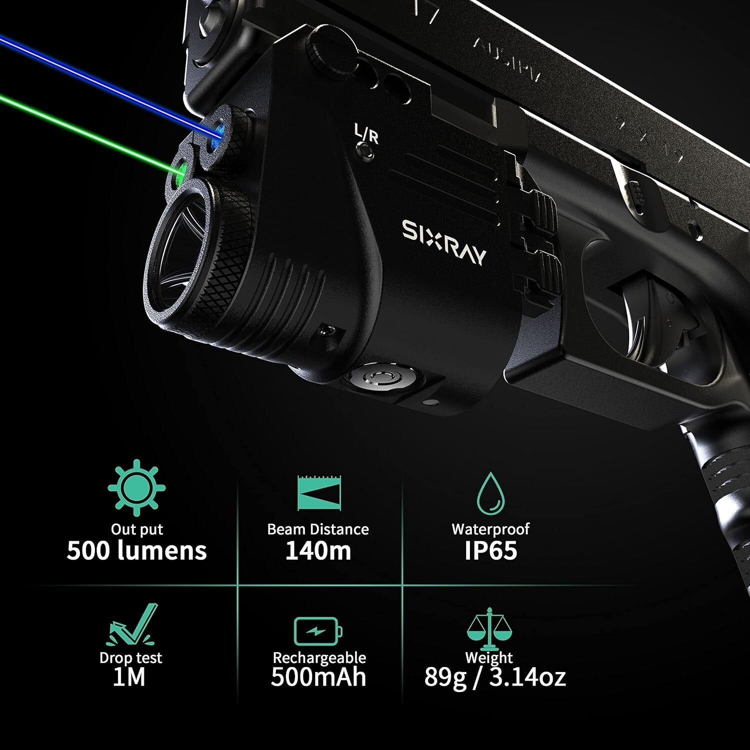 Versatile Picatinny Mount Laser Combo: 500 Lumen Brightness & Easy Setup