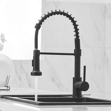 Load image into Gallery viewer, Stylish Matte Black Kitchen Sink Faucet with Pull Down Sprayer for Modern Homes