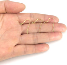 Load image into Gallery viewer, Elegant 18k Yellow Gold Plated Earring Hooks - 50pcs Heavy Duty Sterling Silver
