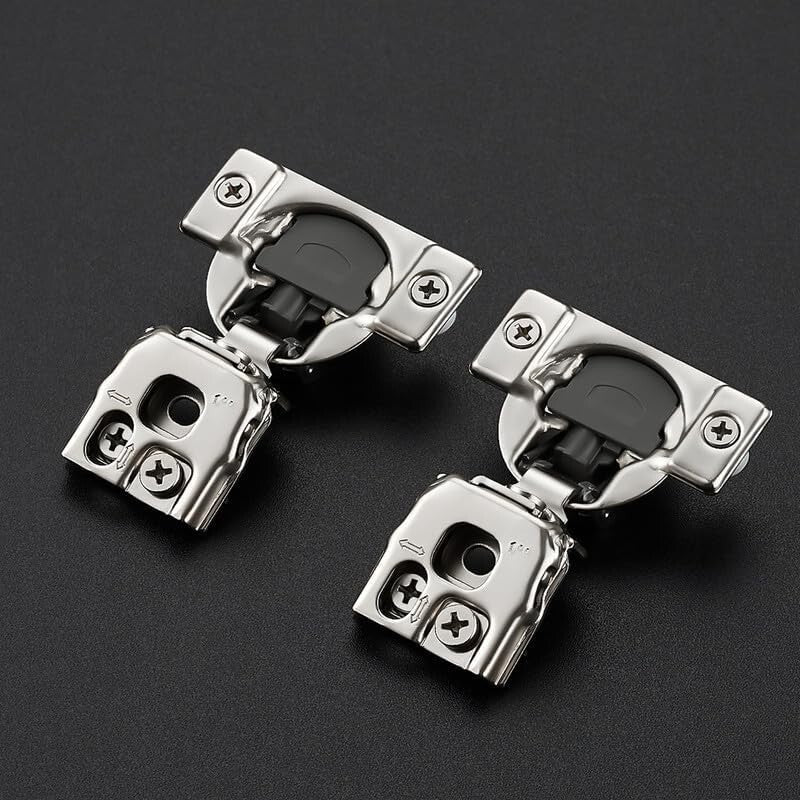 50 Pack Soft Close Hinges | 1 Inch Overlay Satin Nickel for Kitchen Cabinets