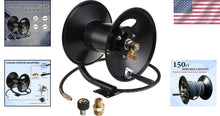 Load image into Gallery viewer, Stainless Steel 150ft Hose Reel with Swivel Arm - Max 4000 PSI Pressure Capacity