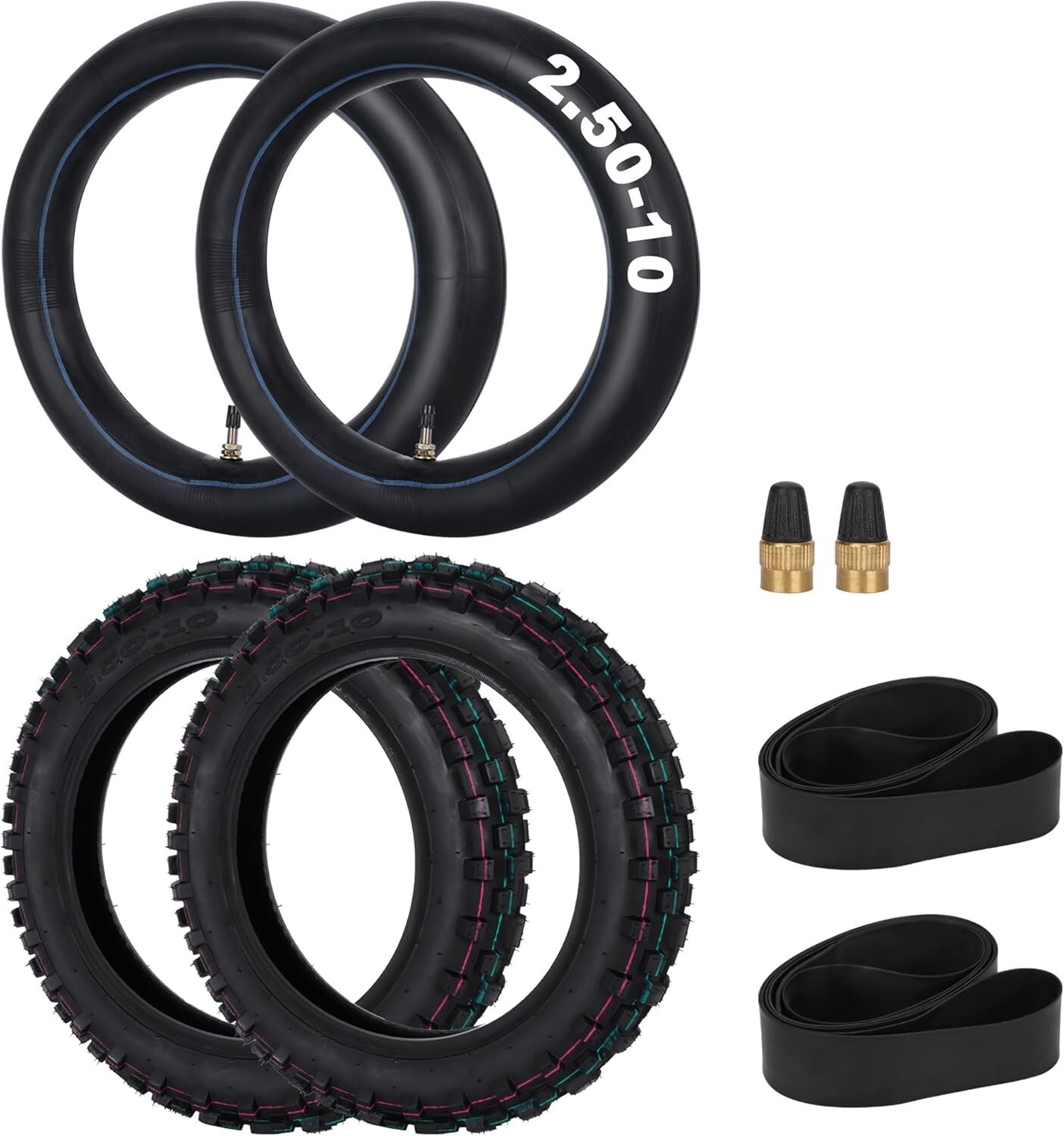 2.50-10 Off-Road Tire and Inner Tube Set for Superior Grip, Fits XR50 PW50 JR50