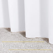 Load image into Gallery viewer, Modern White Room Darkening Grommet Curtains - Noise Reducing Insulated Panels