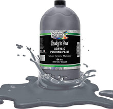 Load image into Gallery viewer, Premium 64 Oz Silver Dollar Metallic Pouring Paint - Effortless Color Creation