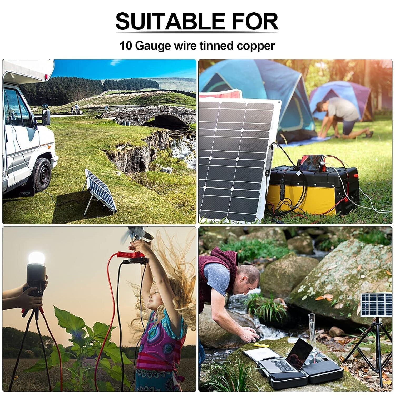 Heavy-Duty 10 Gauge Solar Wire - 30Ft Black and Red for Marine & RV Applications