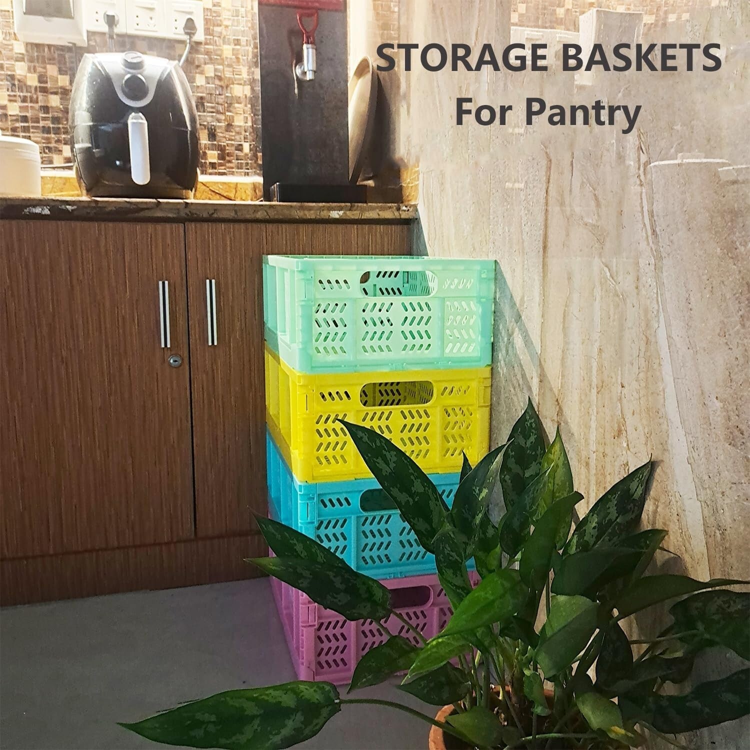 Durable 20L Collapsible Storage Baskets - Ideal for Home & Office Organization