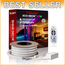 Load image into Gallery viewer, Bright RGB LED Neon Rope Light 32.8FT - Remote Controlled &amp; Waterproof