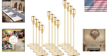 Load image into Gallery viewer, Multi-Height French Gold Candle Holders Set of 12 - Ideal for Home and Events