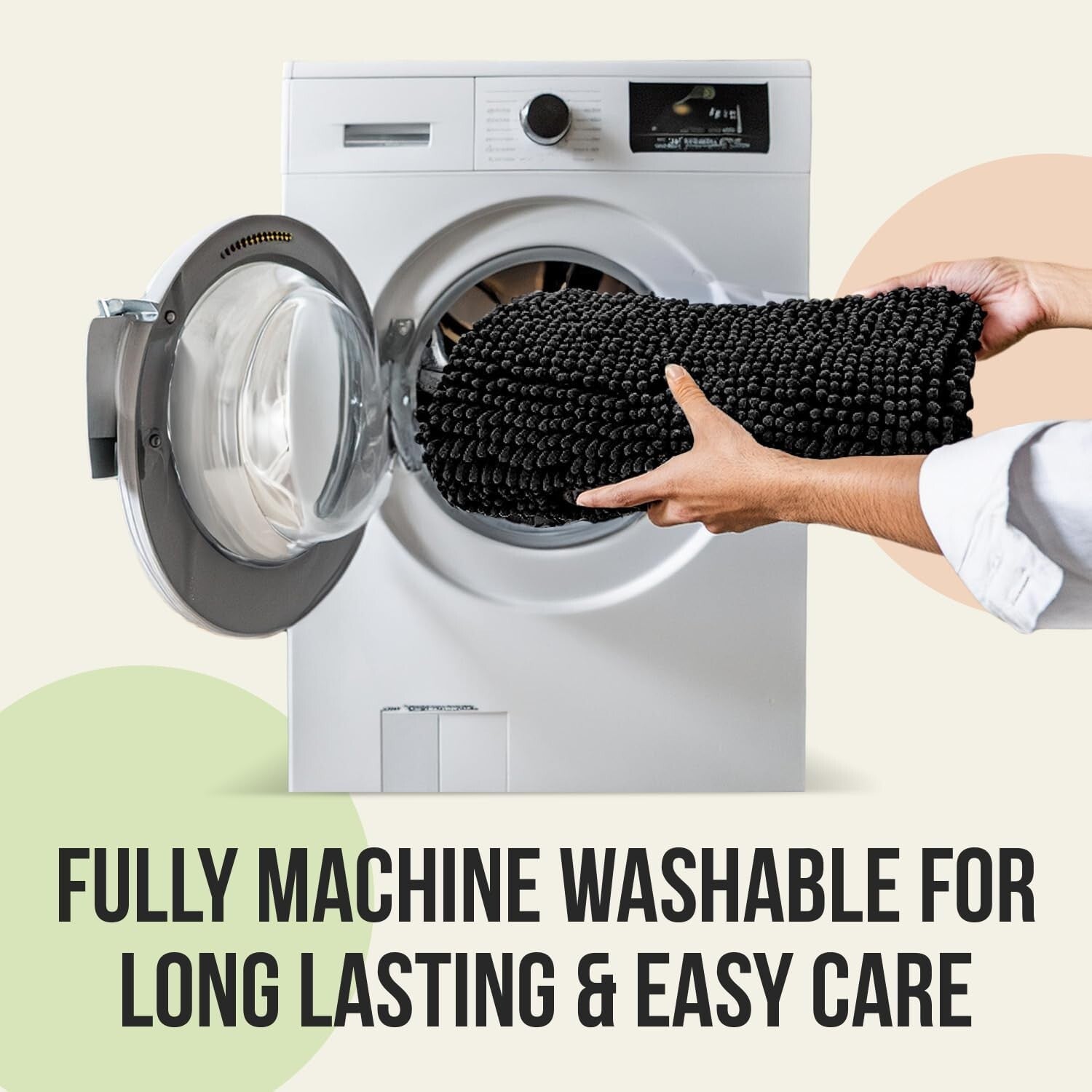 Elegant Sage Green 3-Piece Bath Mat Set with Non-Slip Design and Washable Fabric