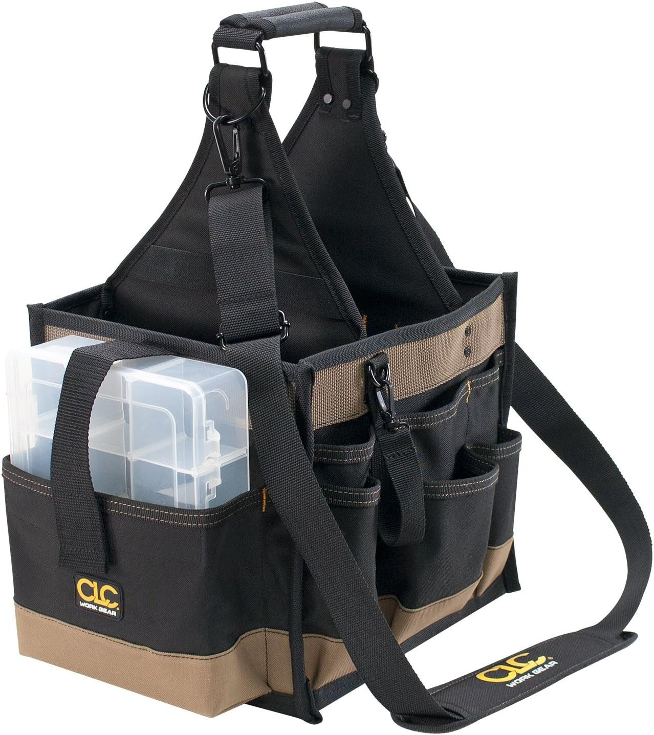 CLC Large Water-Repellent Tool Carrier with 22 Pockets & Multi-Compartment Tray