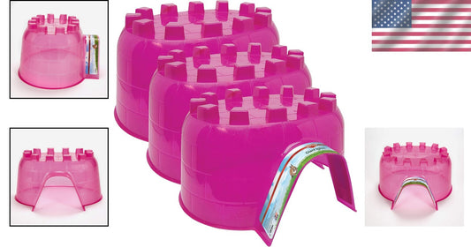 Giant Pack of 3 Translucent Igloo Hideouts for Small Pets - Cozy and Durable