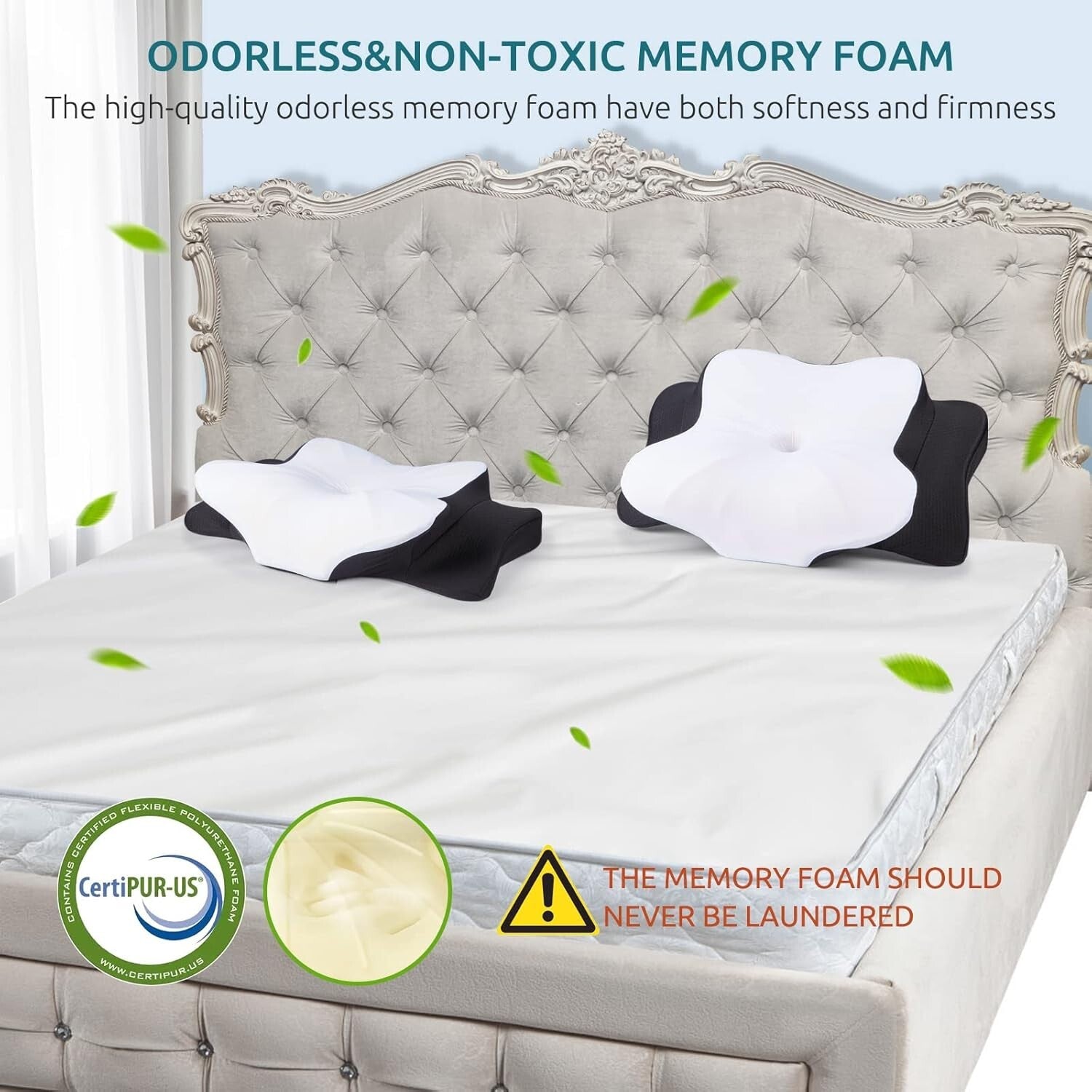 Soft Hypoallergenic Memory Foam Pillow - Ideal for Side, Back & Stomach Sleepers