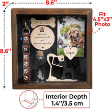 Load image into Gallery viewer, Elegant Dog Memorial Frame: 8.6-Inch Rustic Shadow Box with Personalization Kit