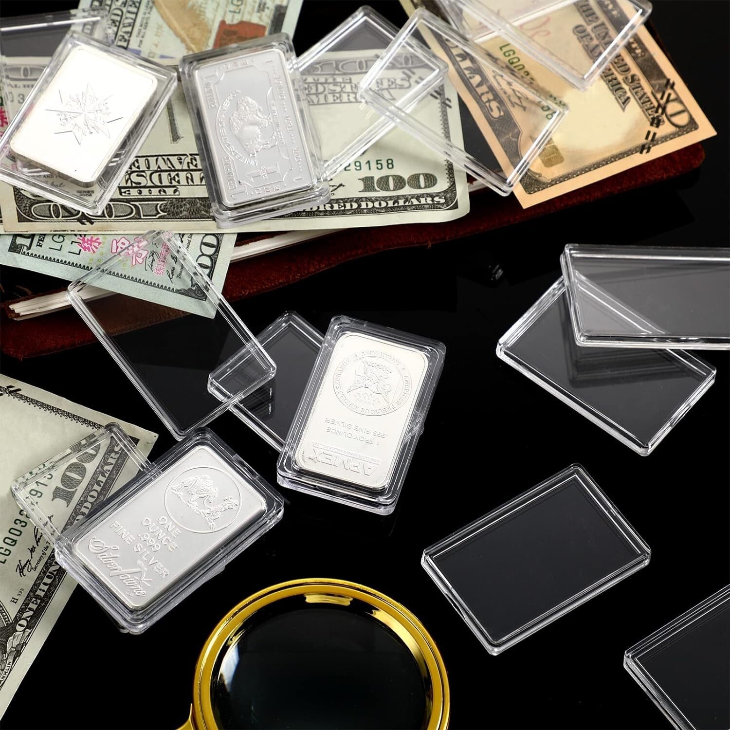 Durable Acrylic Coin Holders: 200 Pieces with Two Storage Boxes for Collectors