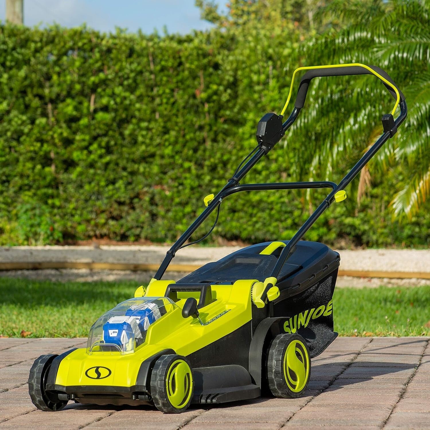 Lightweight 48-Volt Mulching Lawn Mower with Dual Batteries & Adjustable Heights