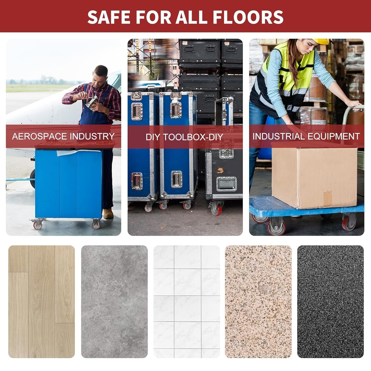 Durable 3 Inch Swivel Casters with Locking Brakes for Furniture & Workbench